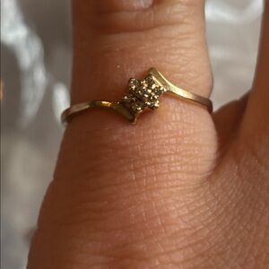 Gold Ring with Diamond Accent